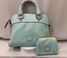 Dooney & Bourke Florentine Cameron Satchel + Framed Coin Purse - Pale Blue (NWT)