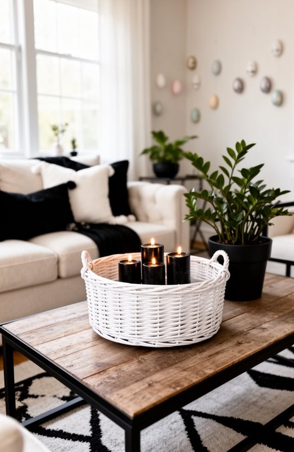 elegant basket candle arrangement