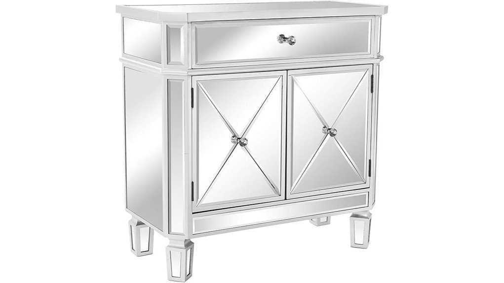 elegant mirrored nightstand design