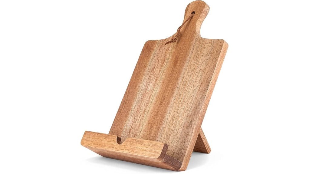 elegant wood recipe holder