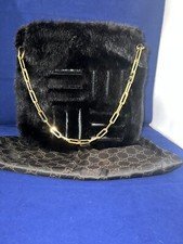 Exquisite Vintage Gucci Mink & Italian Leather Shoulder Bag w/Gold Link Strap