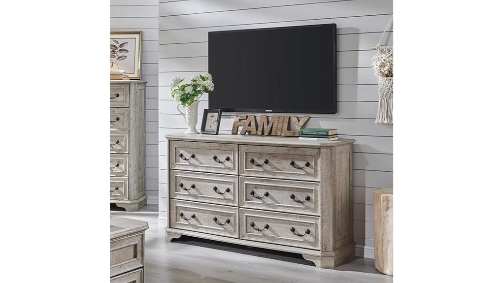farmhouse six drawer dresser