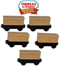 FIVE Unpainted Box Cars - Thomas Friends Wooden Railway Wood Train Engine Y8550