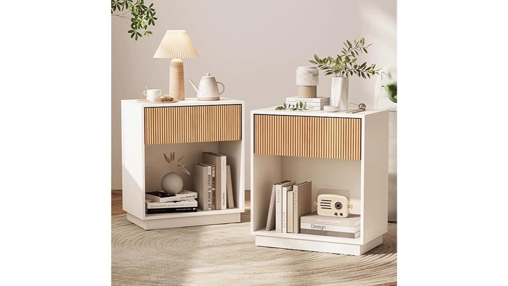 fluted nightstands with storage