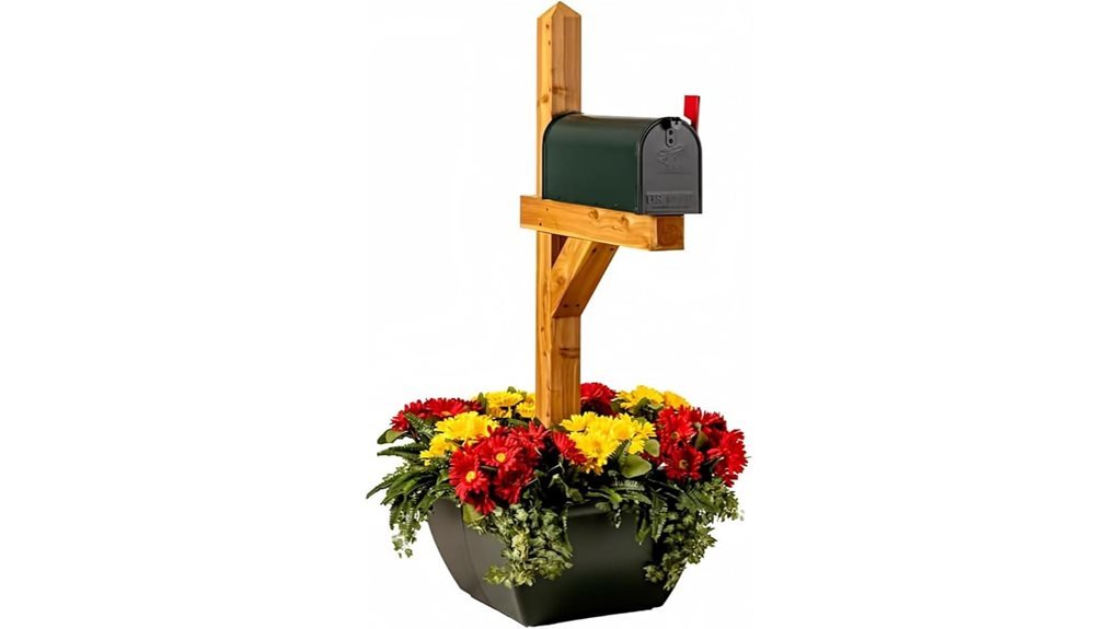 forest green planter mailbox