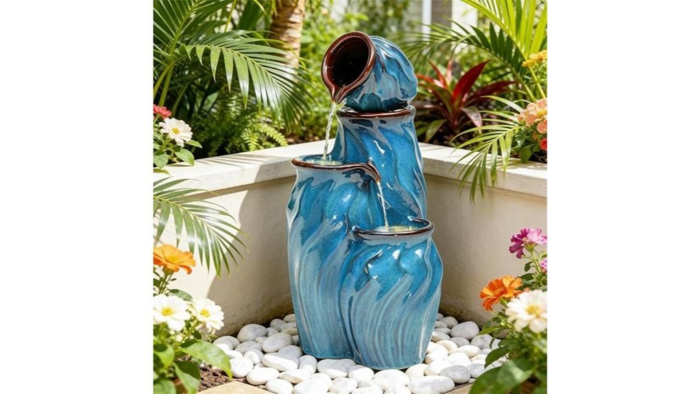 four tier ceramic water fountain
