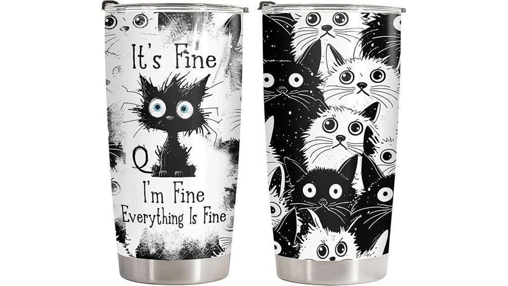 funny black cat tumbler