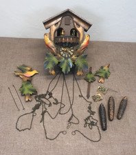 Germany Vintage E. Schmeckenbecher Painted Wood Cuckoo Clock Dancing Couples