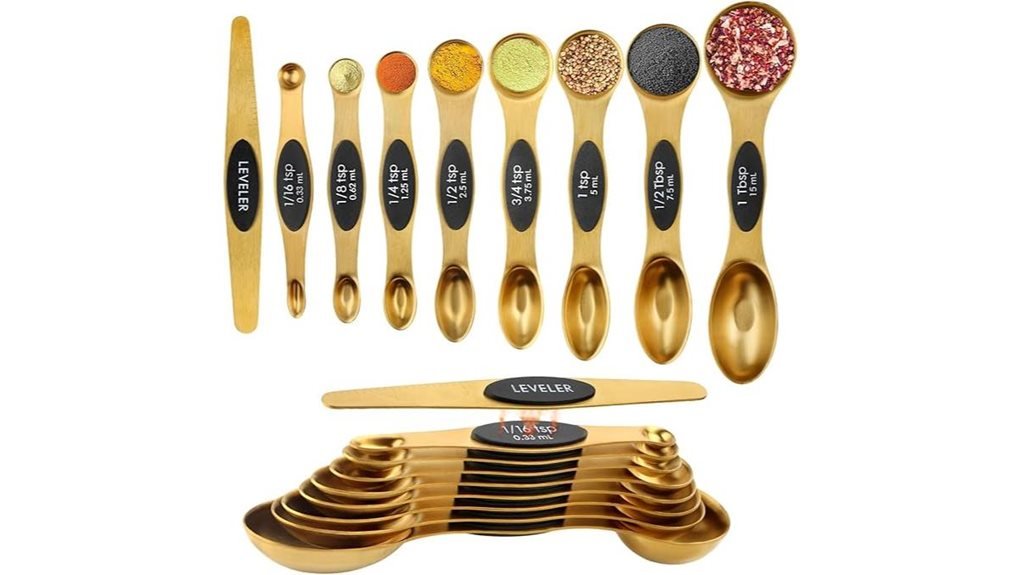 gold measuring spoons set
