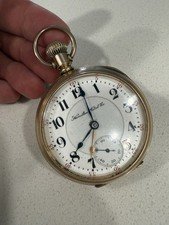 Gorgeous 1900 Railroad Hamilton 942 21J Gold Filled Open Face Pocket Watch Runs!