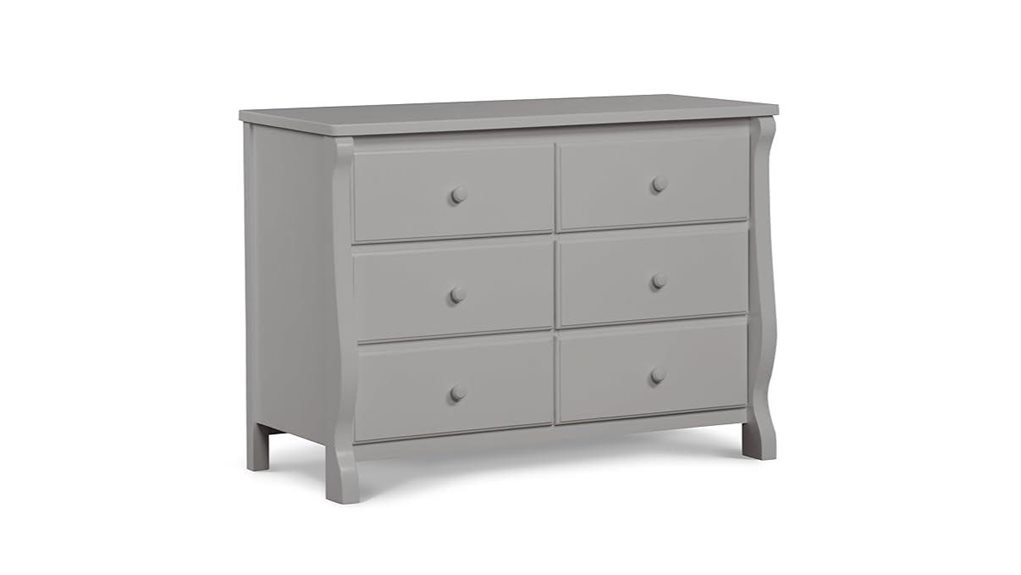 grey six drawer dresser