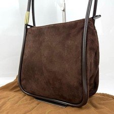 GUCCI Suede Leather Brown Pre-owned Shoulder Bag Vintage From Japan