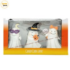 Halloween Candy Corn Lane GHOST Trio Figurines - Gift set - NEW