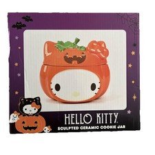 Halloween HELLO KITTY Ceramic Pumpkin Cookie Jar Brand New rare collectible