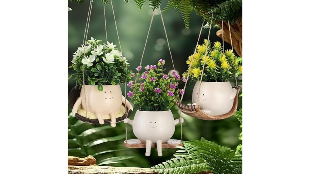 hanging swing chair planters