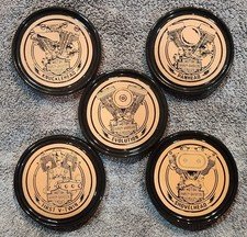 Harley Davidson Terra Cotta Frankoma Pottery Coaster Set Of 5 99185-94Z RARE