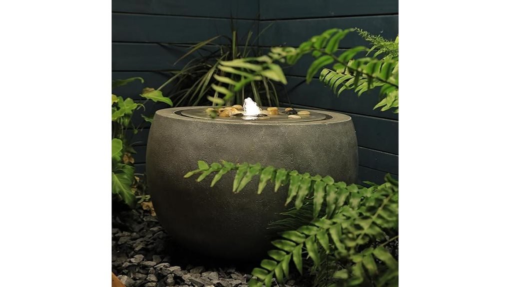 illuminated garden water feature