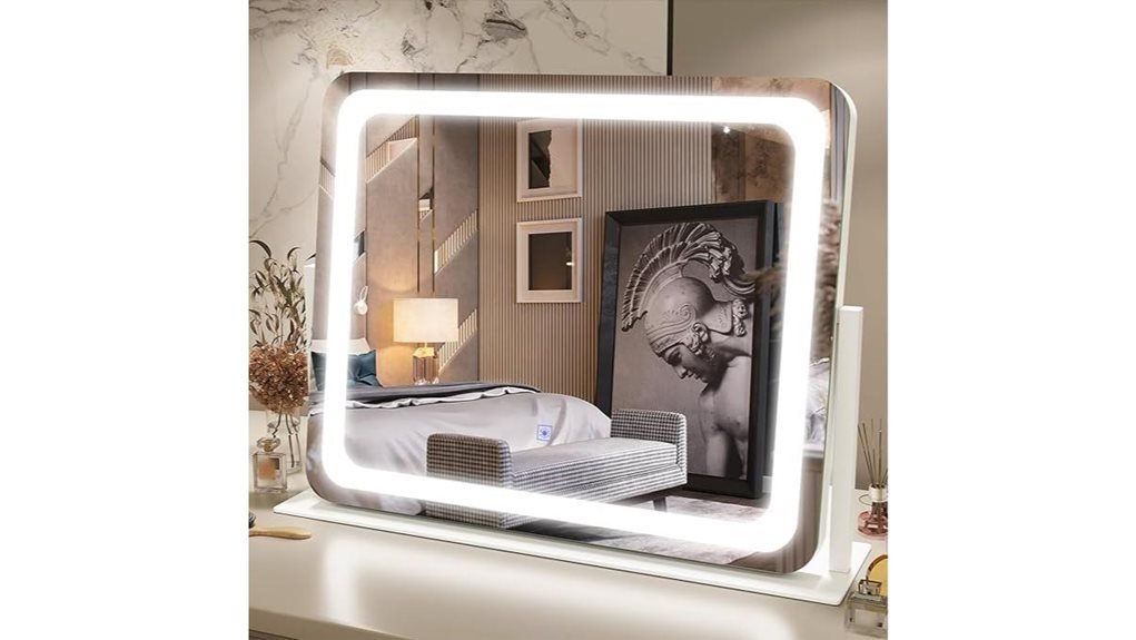 illuminated touch screen mirror