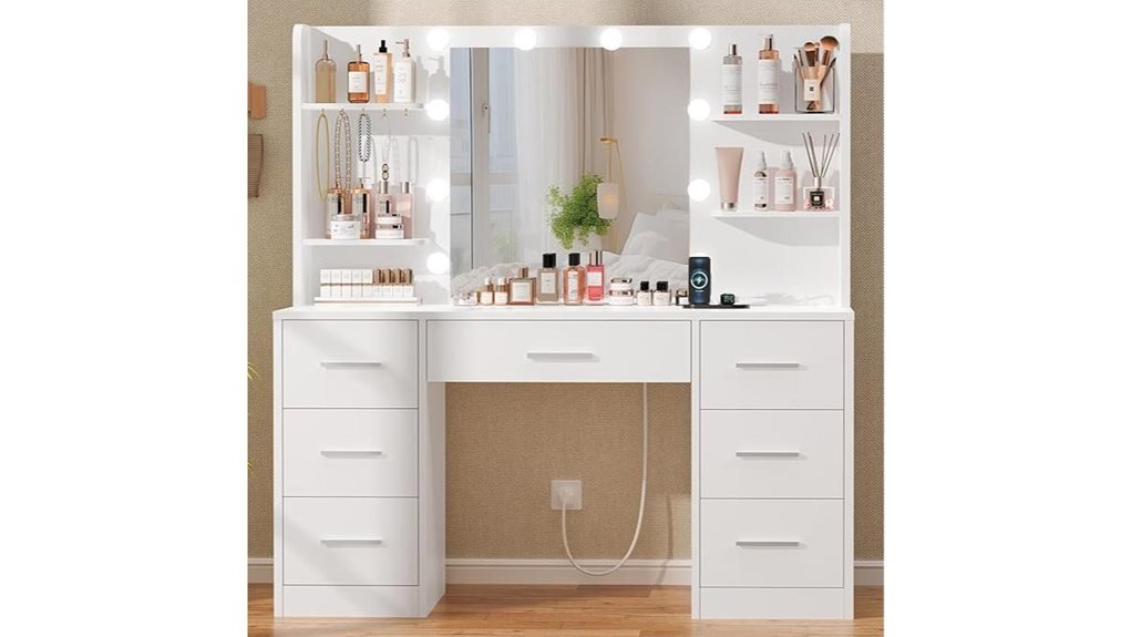 illuminated vanity desk set