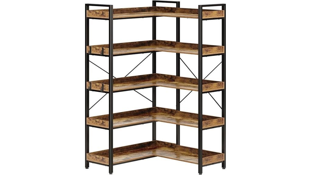 industrial corner bookshelf design