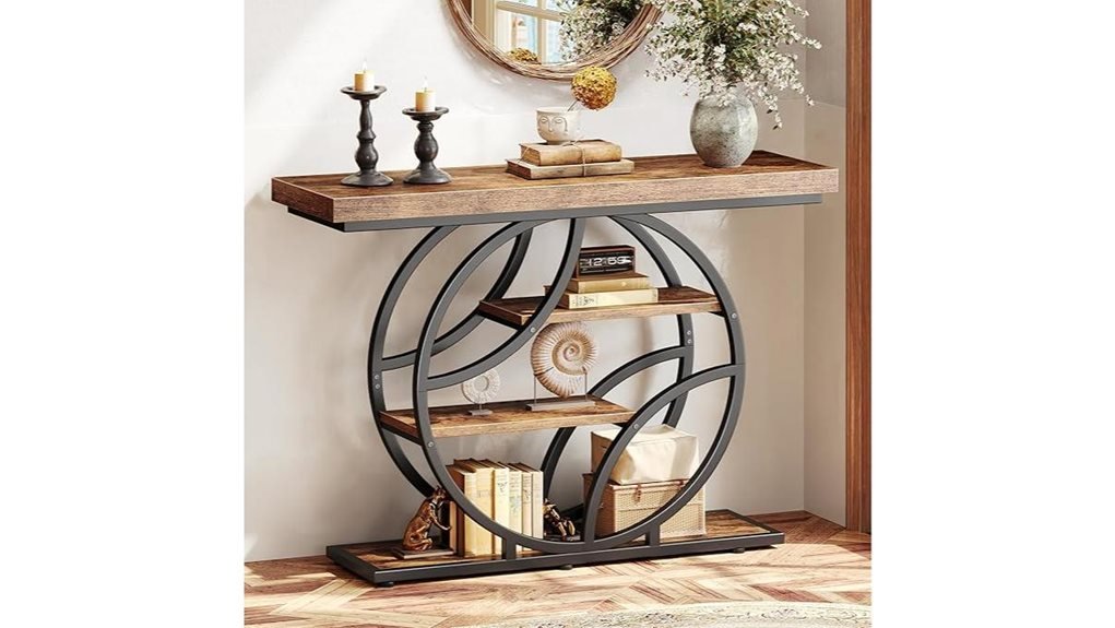 industrial entryway console table