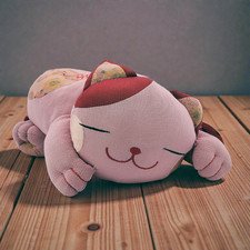 Japanese Chirimen Maneki Neko Cat Plush Pink Soft Toy Kimono Crepe Fabric