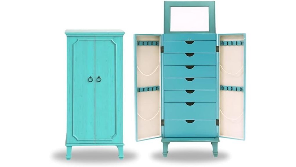 jewelry armoire with mirror