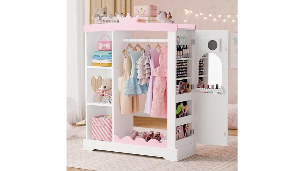 Kids Armoire with Jewelry Cabinet and Mirror