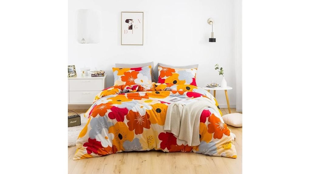king orange floral duvet