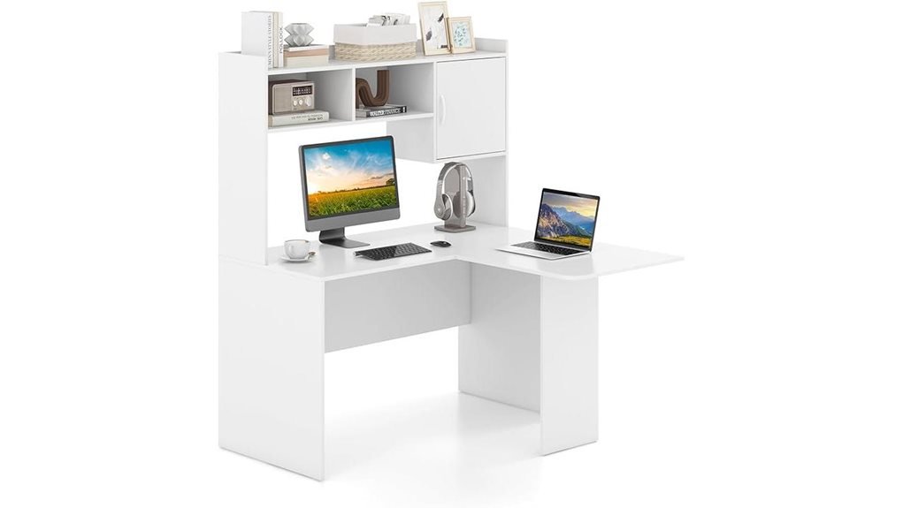 l shaped desk with hutch