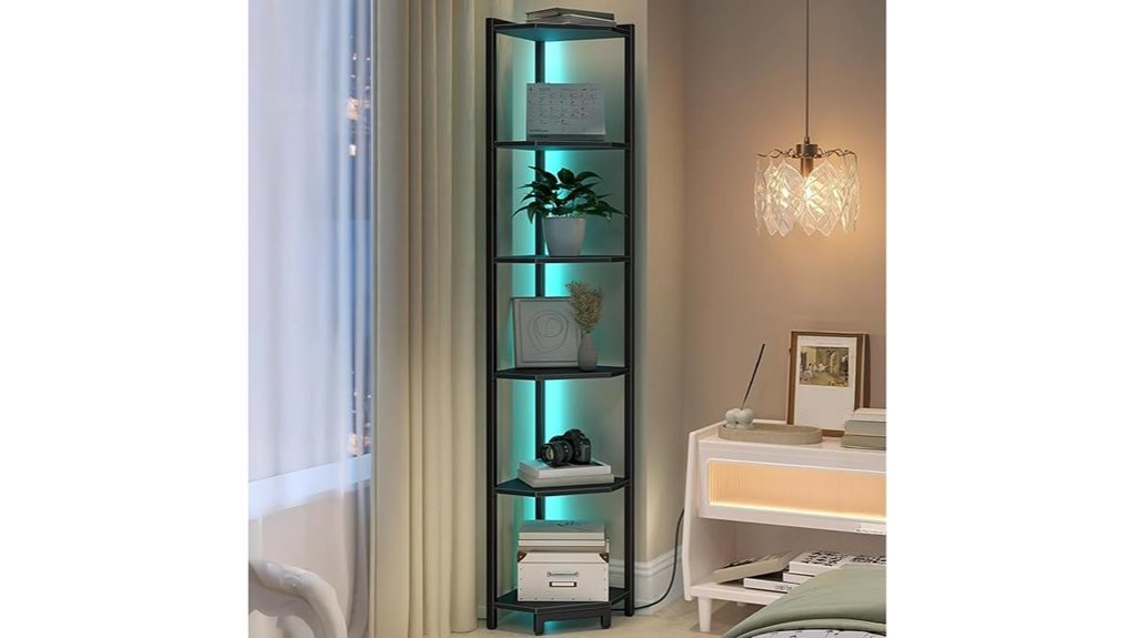 led corner shelf design