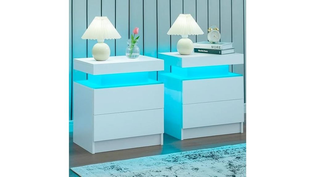 led nightstand drawer set