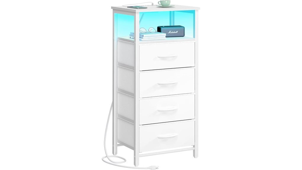 led nightstand with charging