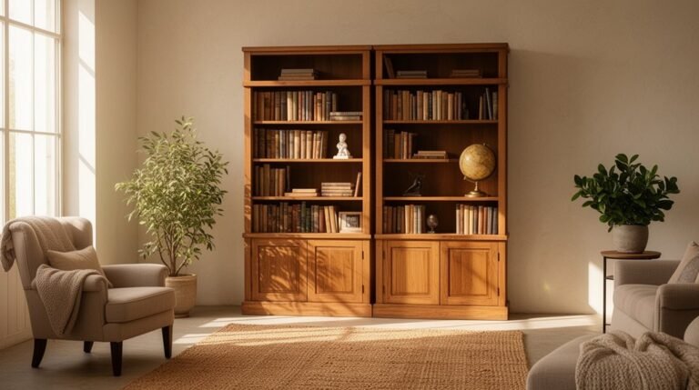 library inspired wood bookcases