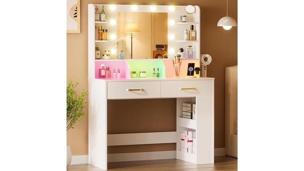 lighted vanity desk set