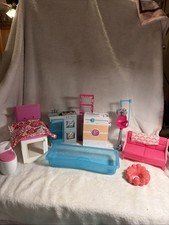 Lot Of 10 Barbie Furniture Lot And Accessories