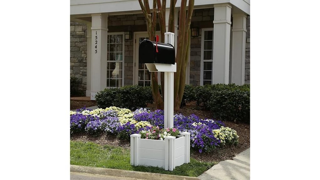 mailbox post with planter