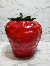 McCoy Strawberry Pottery Ceramic Cookie Jar W/ Lid # 263 USA Made Vtg