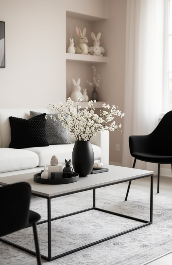 minimalist vase with blooms