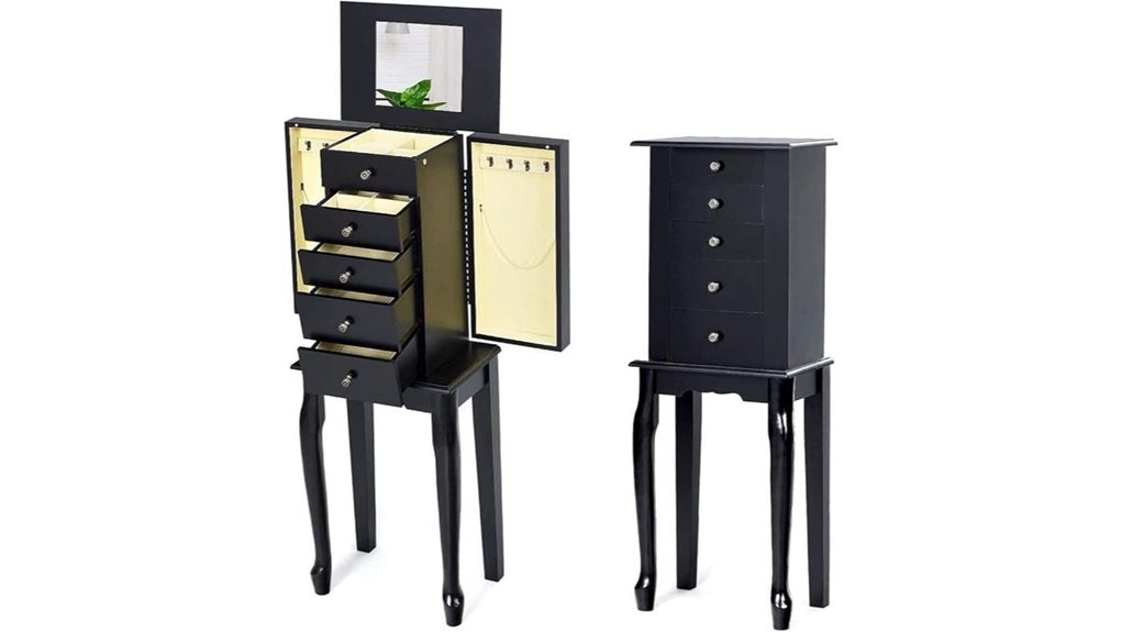 mirror drawer jewelry cabinet