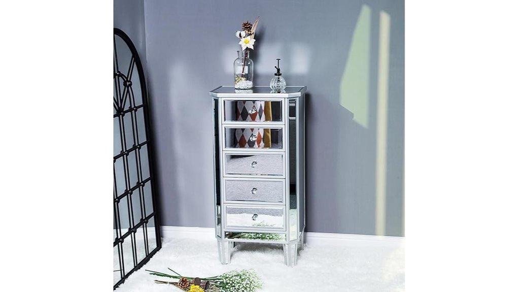 mirrored dresser with drawers
