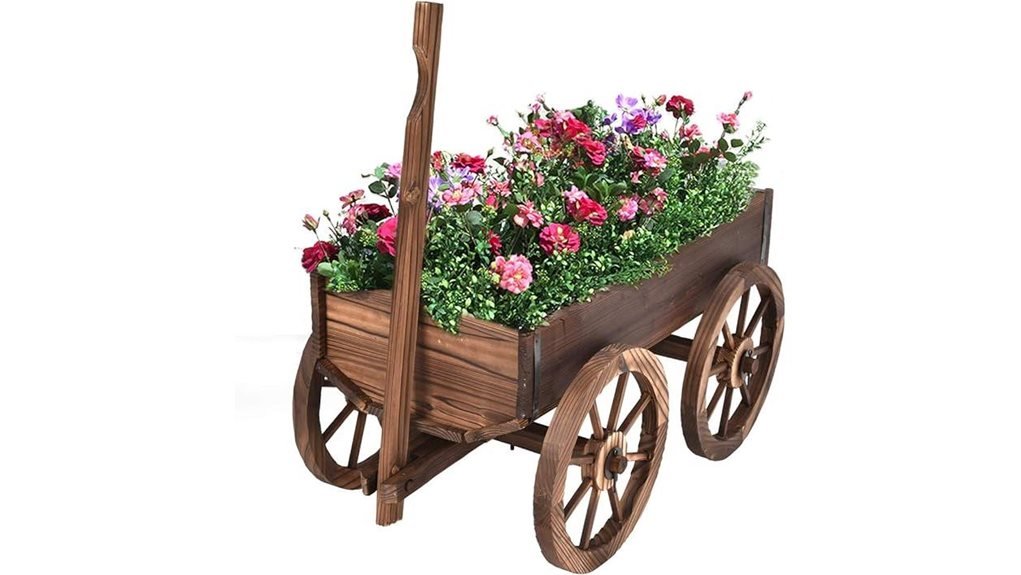 mobile wooden flower planter