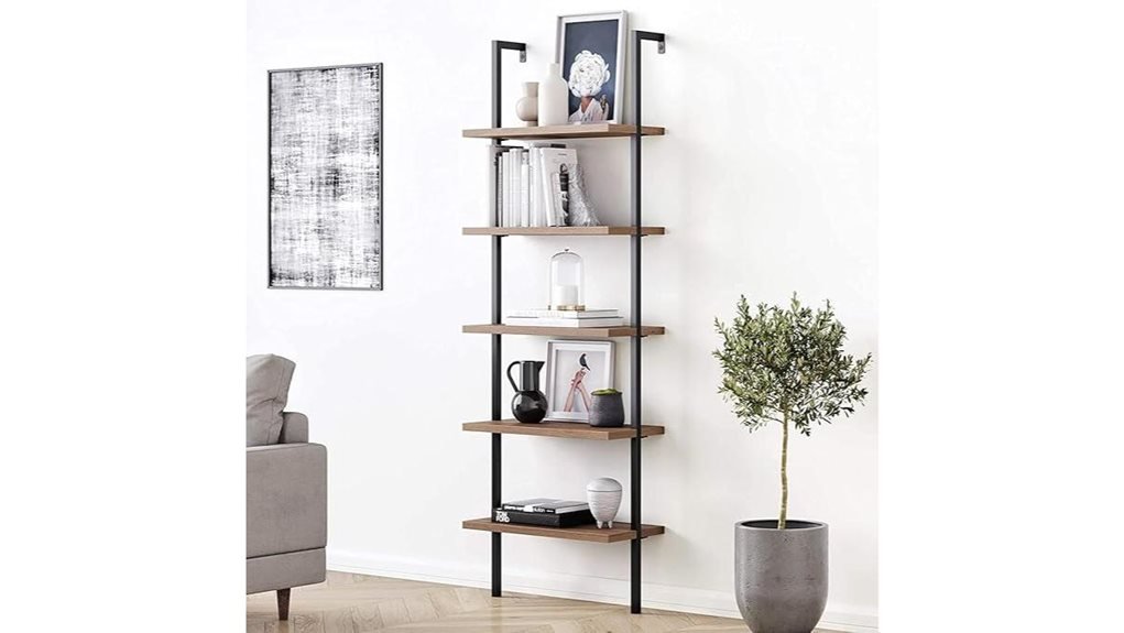 modern five shelf bookcase