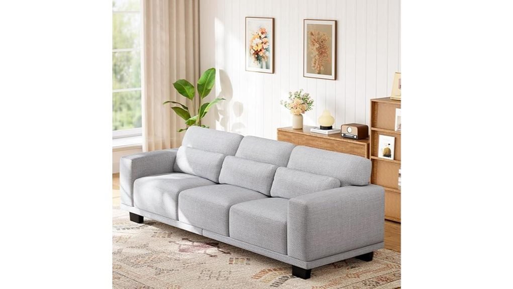 modern grey upholstered sofa