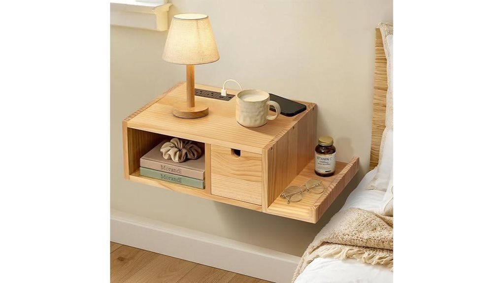 modern nightstand with charger