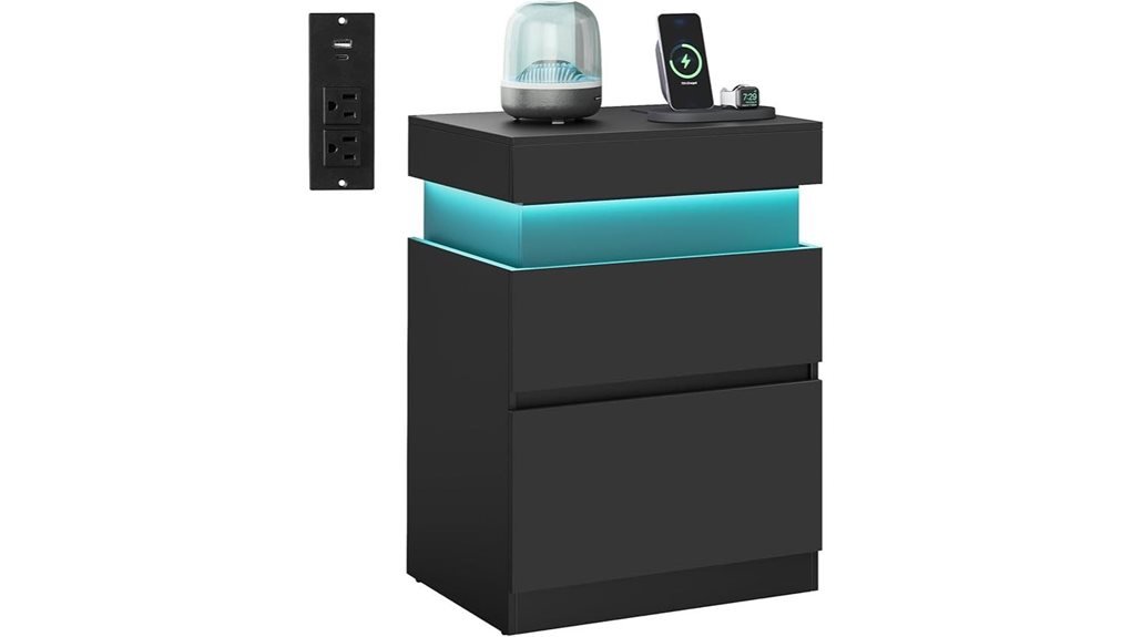 modern nightstand with features