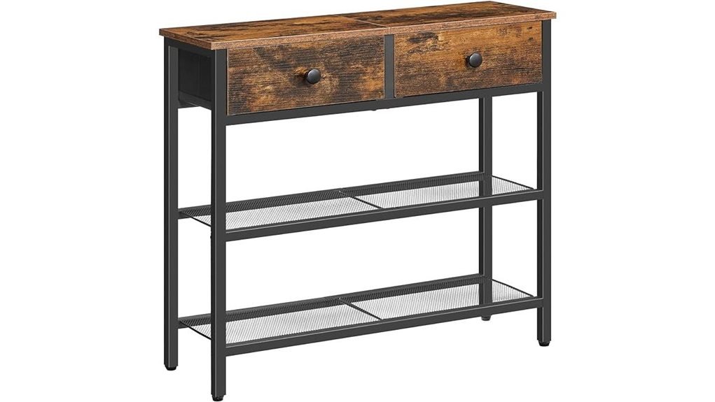 narrow console table design