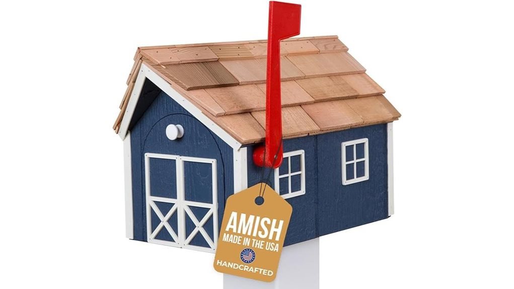 navy cedar amish mailbox