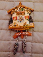NEW! Alpine,Alps,Edelweiss,Bavarian House,"HEIDELBERG" decorative magnet cuckoo