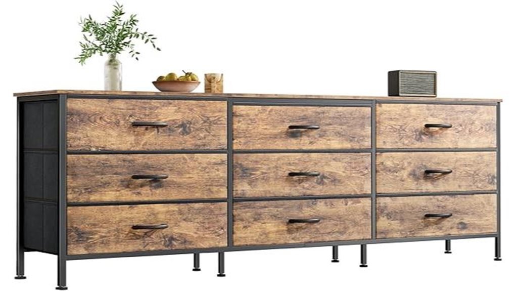 nine drawer dresser furniture piece